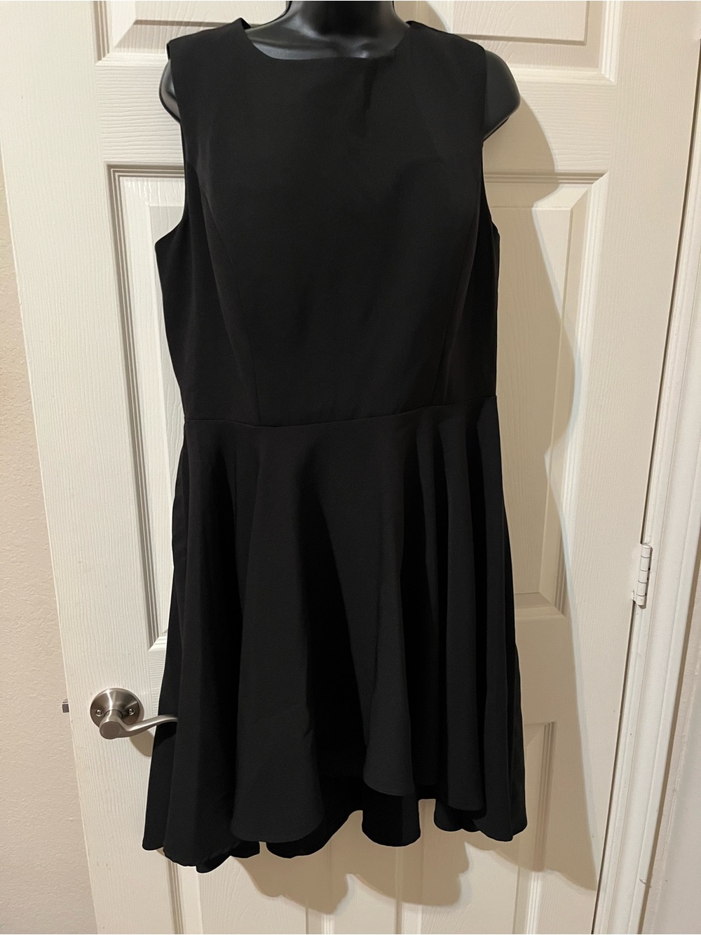 Classic Black Sleeveless Fit-and-Flare high in front and low in back Dress